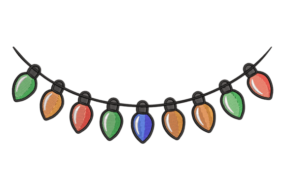 A Designer's Look at the Christmas Light Garland Embroidery