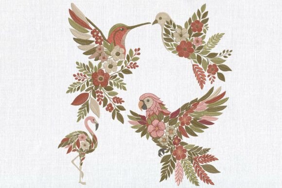 A Designer's Look: How the Floral Tropical Birds Set Stitches Up