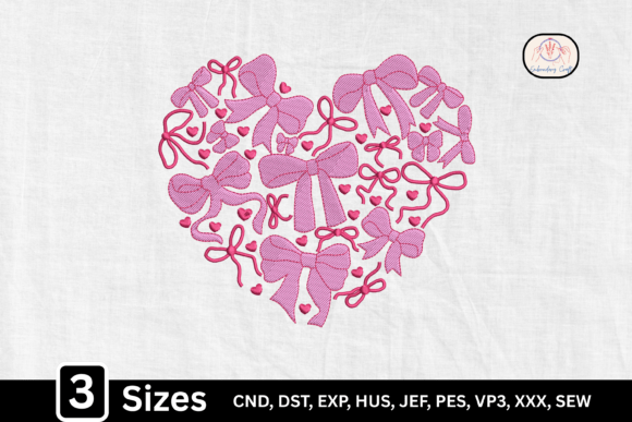 Girly Coquette Valentine Bow Heart Embroidery Review