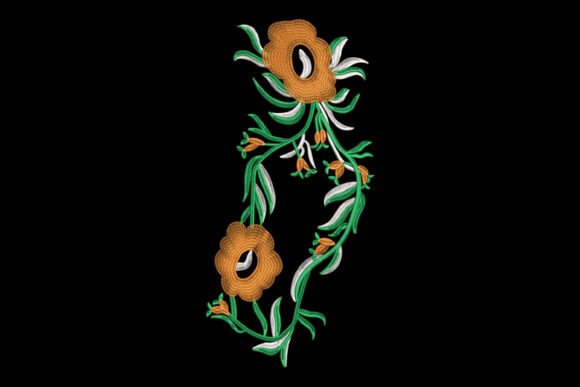 Orange Floral Vine Embroidery Design Review