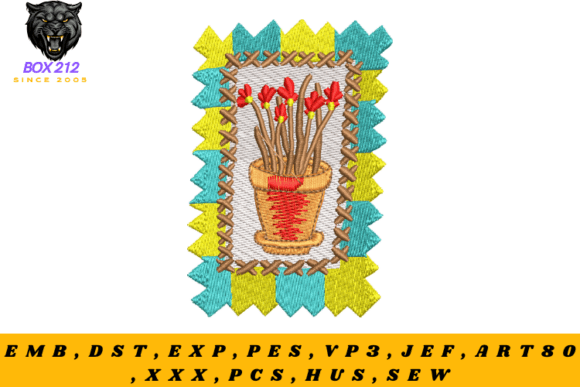 Plant Pot Embroidery Design for Real Projects