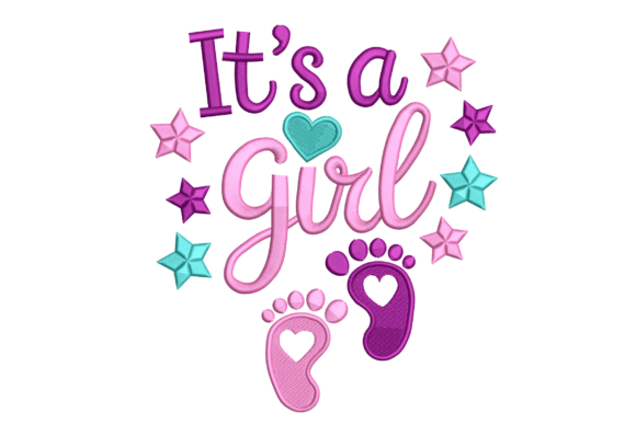 Reviewing the 'It's a Girl Footprints' Baby Embroidery Design