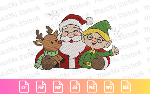 Smiling Santa Friends: A Boutique Embroidery Design Review