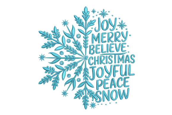 Snowflake Word Art Embroidery for Craft Fair Success
