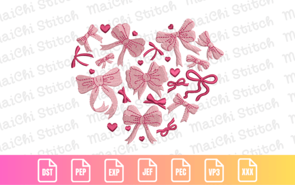 Testing the Valentine Bow Heart Embroidery Design for Real Projects